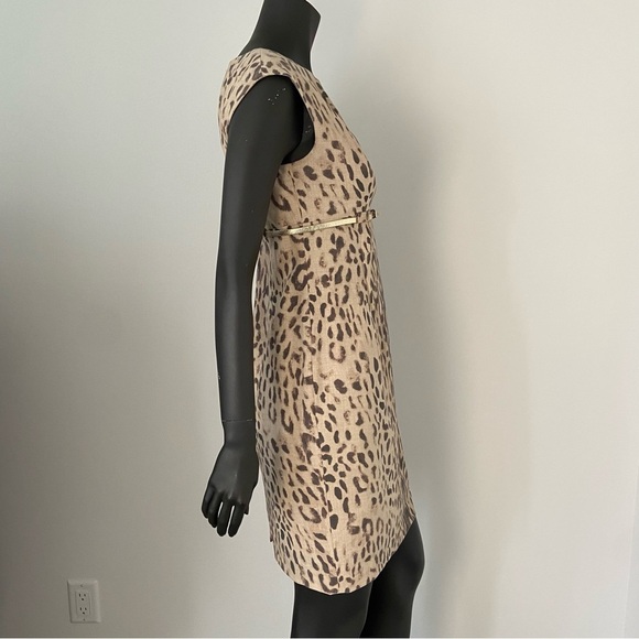 ⚪️ Calvin Klein leopard print with belt sleeve less dress - Picture 2 of 9